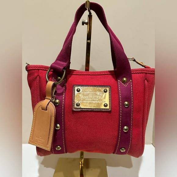 Louis Vuitton Red Canvas Antiqua Tote Small - Picture 1 of 12